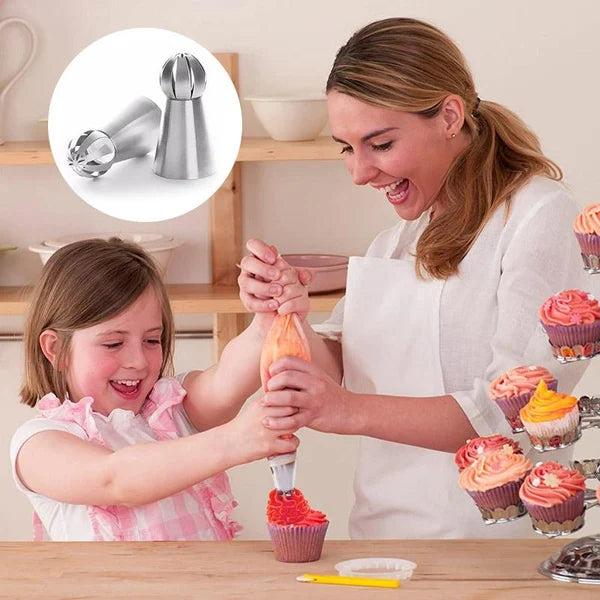 Flower Icing Piping Nozzles | Set Of Three Ball Tips