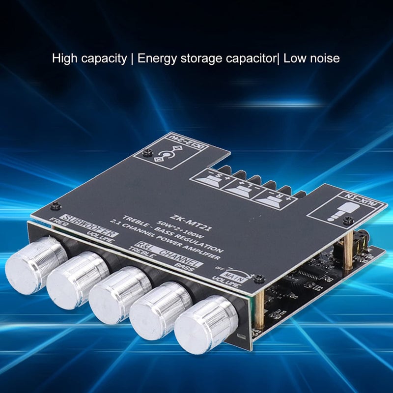 2.1 Channel Power Amplifier Module | Bluetooth & AUX Input with Bass Treble Control | 50 W x2 + 100 W Subwoofer Output 2