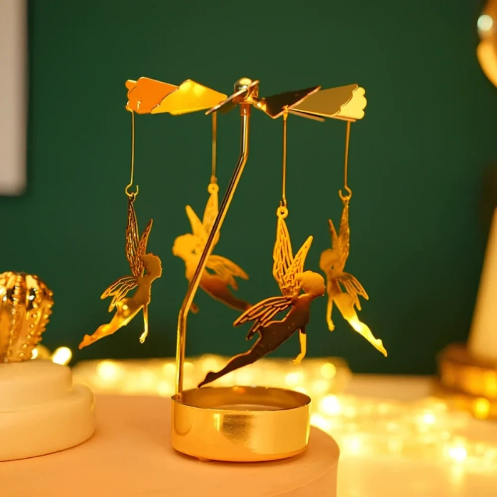 Candle Carousel Alloy Spinner 16.5 x 8 x 5 cm | Fawn, Fairy, Angel, Unicorn Styles | Heat-Powered Rotating Display 4