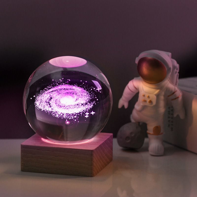 Crystal Night Light Ball 3D Laser Engraved K9 USB Powered with LED Base 5