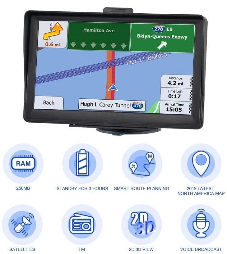 7" GPS Navigation System | Pre-Loaded UK & EU Maps, Speed Camera & Lane Alerts | Free Lifetime Map Updates for Cars & Trucks 10