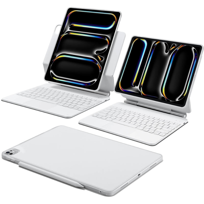 iPad Keyboard Case with Trackpad | 360° Rotating Hinge & Palm Rejection | Shockproof Metal Shell with Long Battery Life