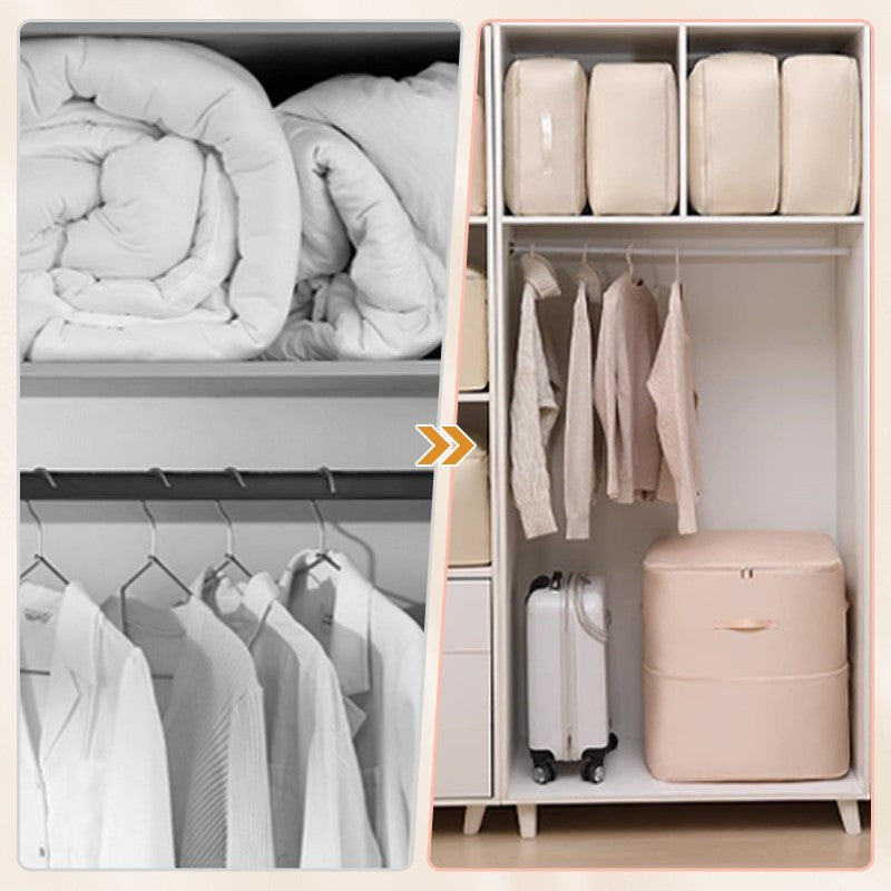 Compression Storage Bags Nylon 52×42×30 cm & 52×42×60 cm | Beige, Gray, Pink | Water-Repellent Space-Saving Storage 2
