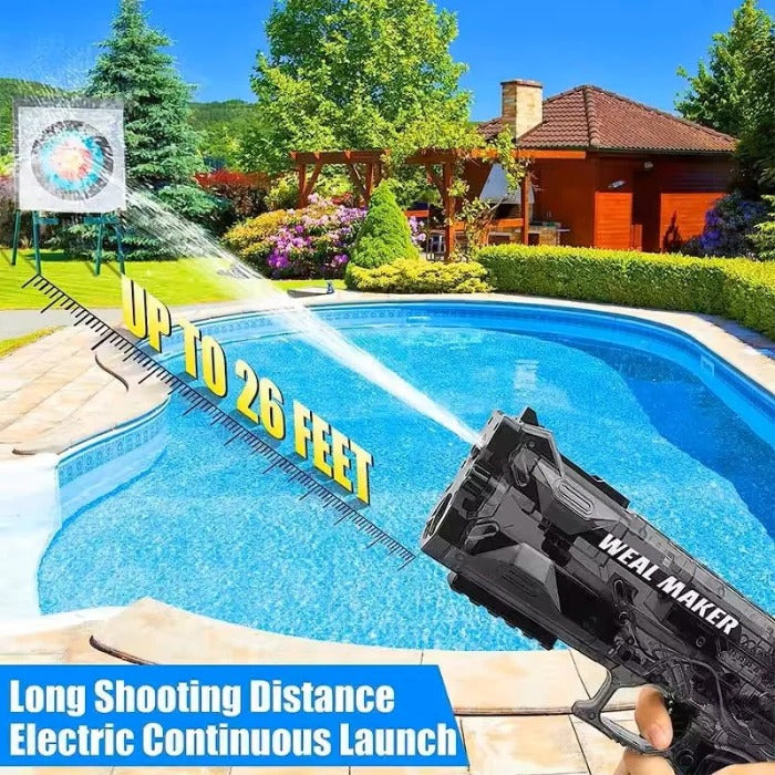 Electric Water Gun for Summer Water Fights | Continuous Firing, Long-Range Shots | Up to 105-Min Battery & Large Tank 10