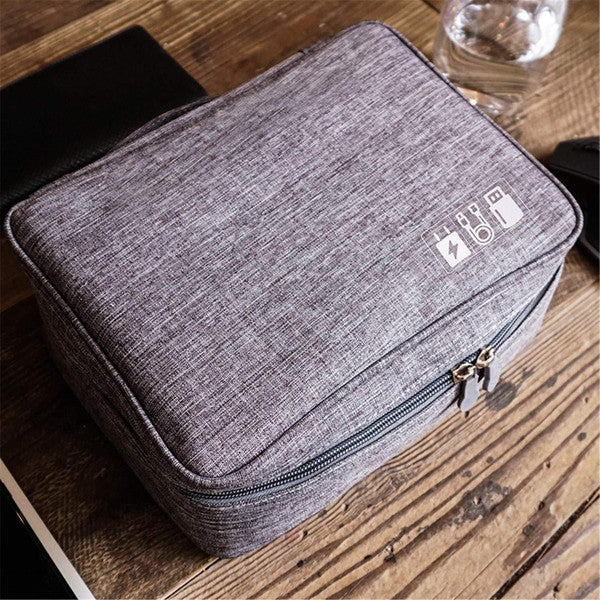 Tech Travel Organizer Bag | Multi-Pocket Design with 5 Mesh Slots | Water-Repellent Electronics Travel Case for Cables 9