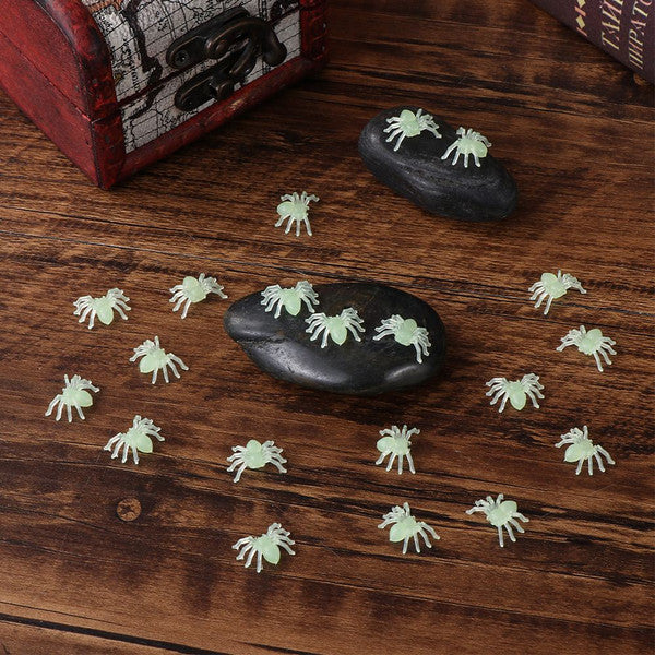 Glow in the Dark Spiders Halloween Decorations | Realistic Fake Spider Pack | Reusable Spooky Party Décor for Trick-or-Treat Bowls 2