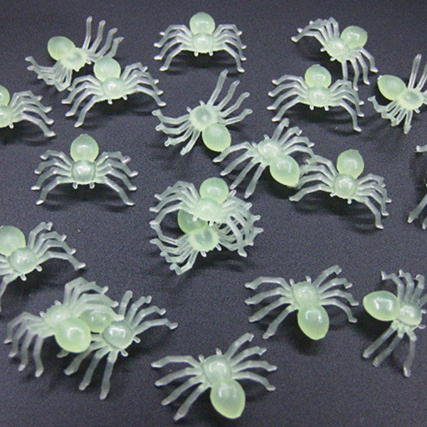 Glow in the Dark Spiders Halloween Decorations | Realistic Fake Spider Pack | Reusable Spooky Party Décor for Trick-or-Treat Bowls 4