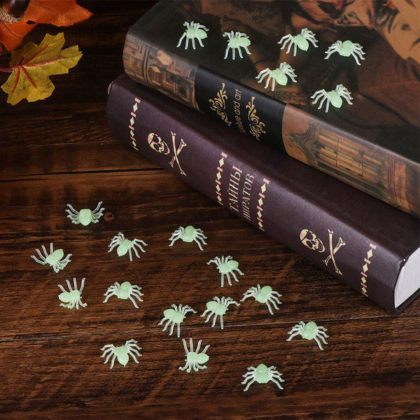 Glow in the Dark Spiders Halloween Decorations | Realistic Fake Spider Pack | Reusable Spooky Party Décor for Trick-or-Treat Bowls 1