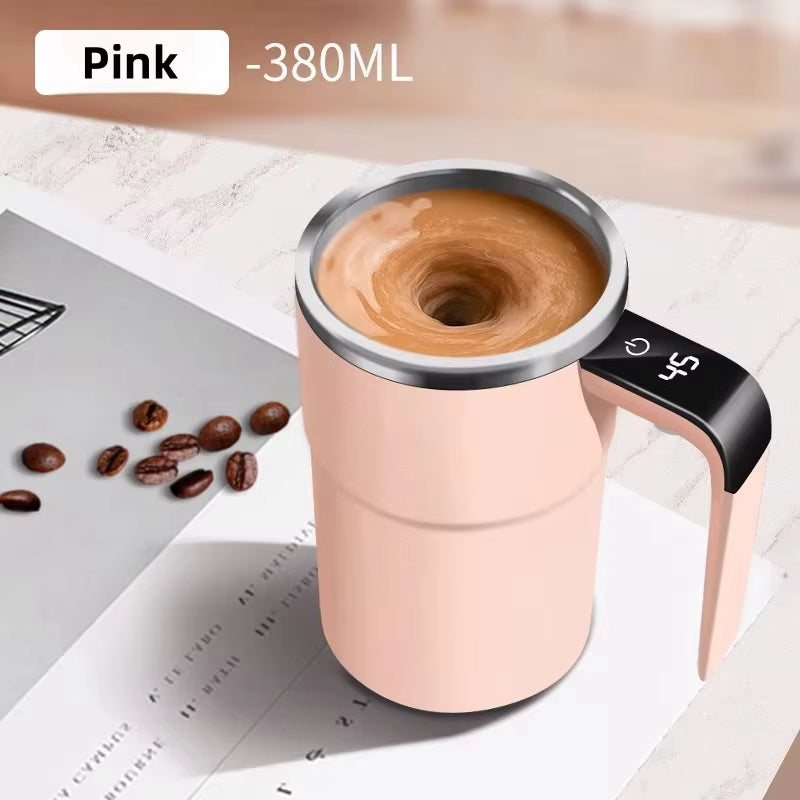 Self Mixing Coffee Mug Electric | Automatic Magnetic Stirring in 20 Seconds | Rechargeable USB-C, IP67 Waterproof 10