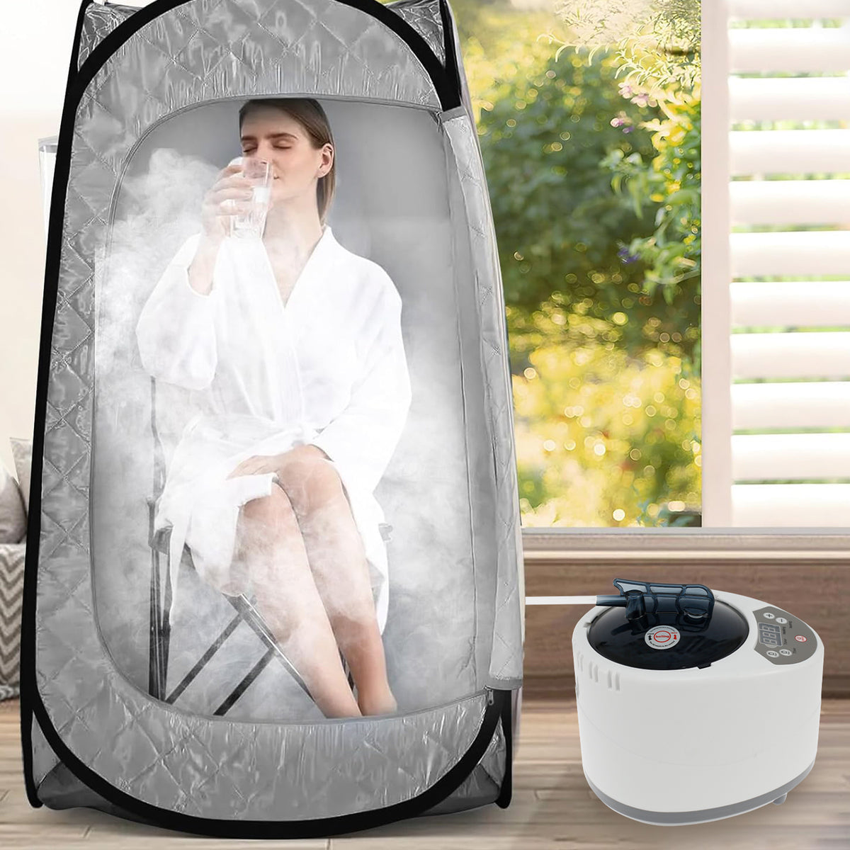 Sauna Steamer 3 L Steam Generator | Auto Shut-Off Safety, Fast-Heating | Home Spa, Bath Tub, Facial Steaming & Detox 1