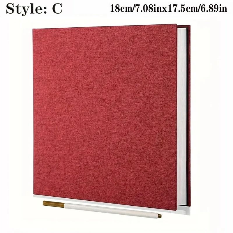 Linen Photo Album Fabric Hardcover | Self-Adhesive Pages Fit 2x3 4x6 5x7 8x10 Photos | No Glue Needed, Reposition Freely 26