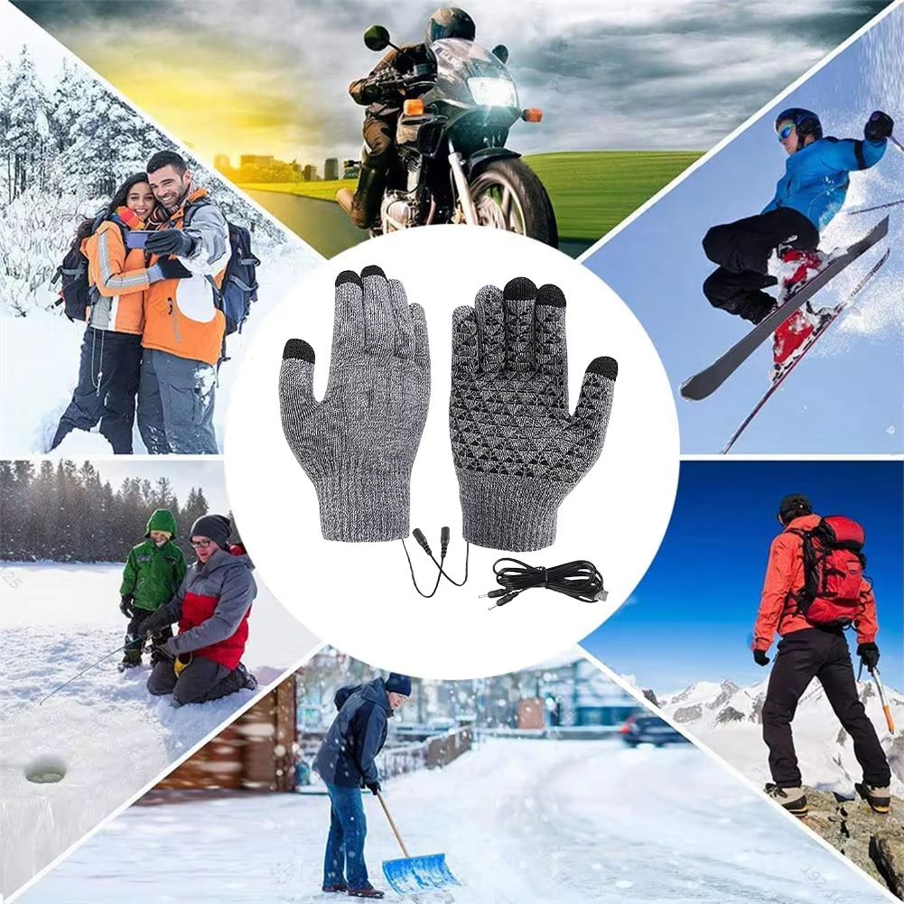 USB Electric Heated Gloves for Skiing, Riding & Outdoor Adventure | Touchscreen Fingertips | USB Powered Instant Warmth 3