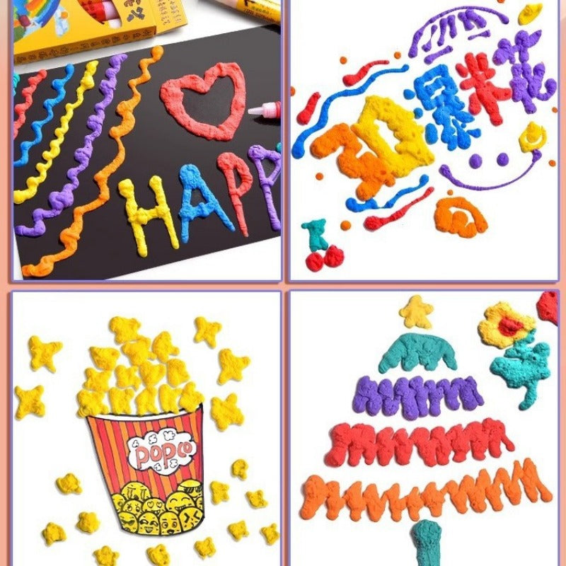 3D Bubble Pen Set 6-Count | Expanding Foam Ink Markers | Raised Textured 3D Drawing for Kids' Craft and Journaling Play 4