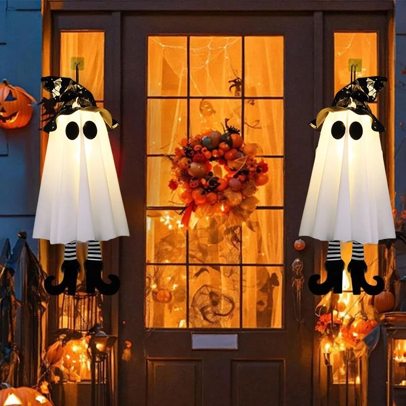 LED Light Up Witch Ghost Hanging Decoration | Halloween Glow Effect | Lightweight Weather Resistant Indoor Outdoor Décor 3