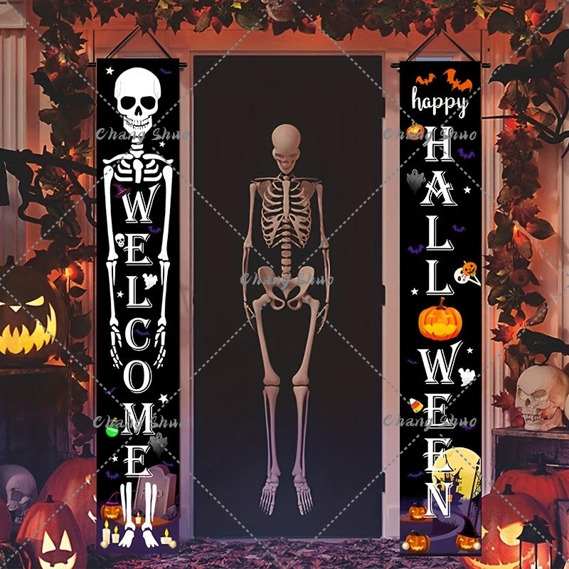 Halloween Hanging Door Curtain Banner | Pumpkin and Ghost Design, Pre-Assembled and Reusable | Trick or Treat Party Décor 6