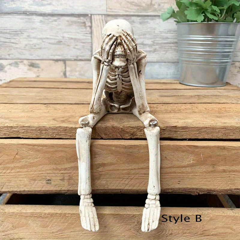 Hanging Skeleton Decoration Resin | Indoor & Outdoor Weather Resistant | Halloween Easter Hanukkah Christmas Decor 4