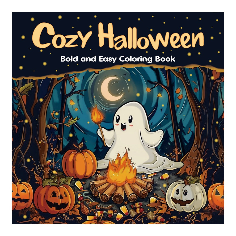 Halloween Colouring Book for Adults and Teens | Bold Easy Designs, Thick Single-Sided Paper | Mindful Stress Relief Gift 1