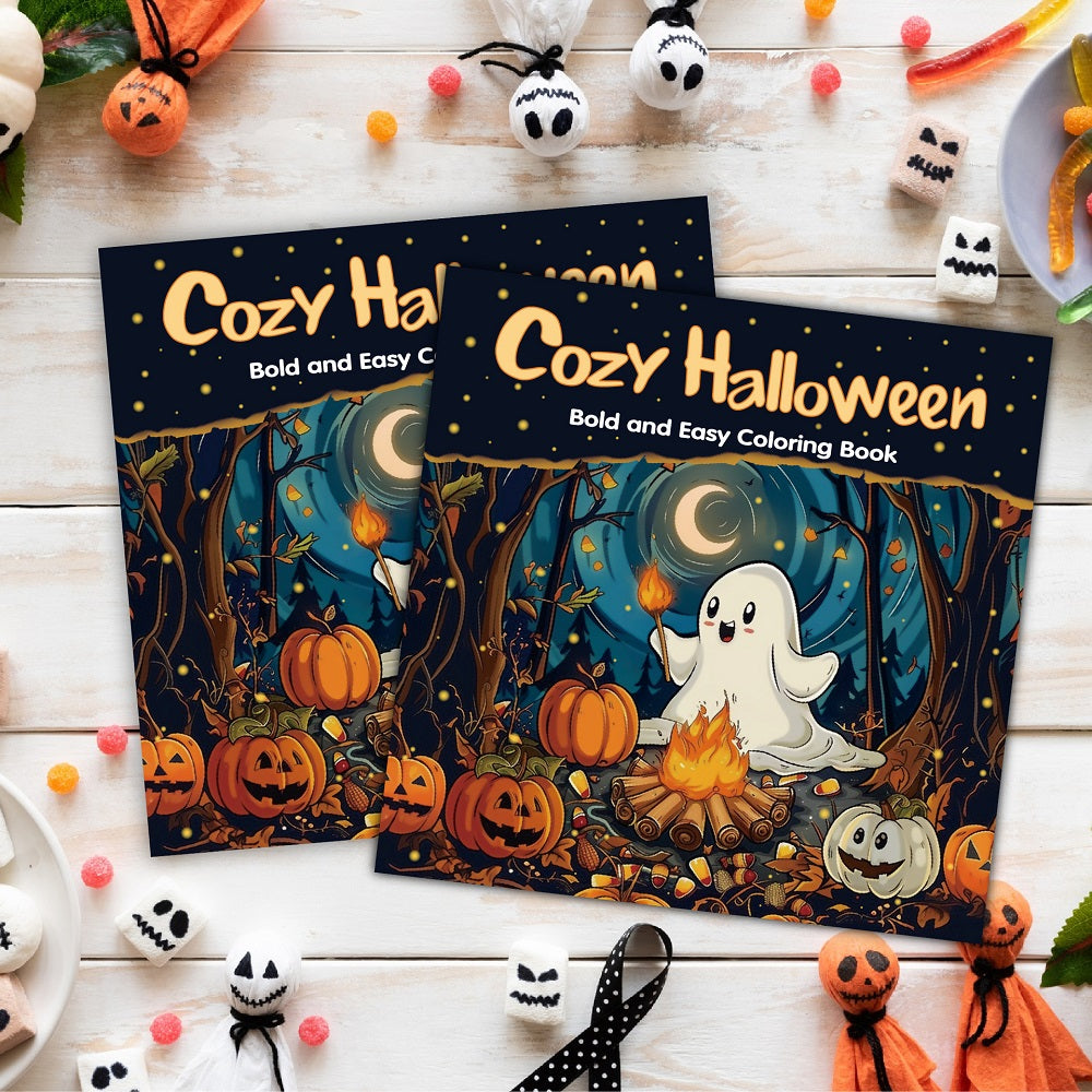 Halloween Colouring Book for Adults and Teens | Bold Easy Designs, Thick Single-Sided Paper | Mindful Stress Relief Gift 3