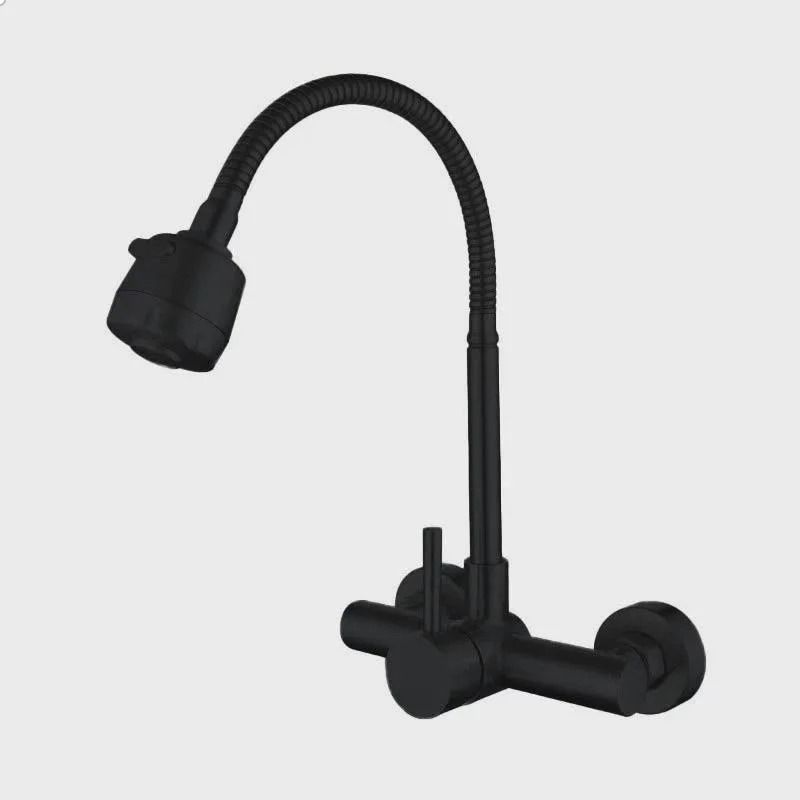 Wall Mounted Kitchen Faucet Stainless Steel | 360 Rotatable Spout, Hot and Cold Control | Corrosion Resistant Brushed Finish 7