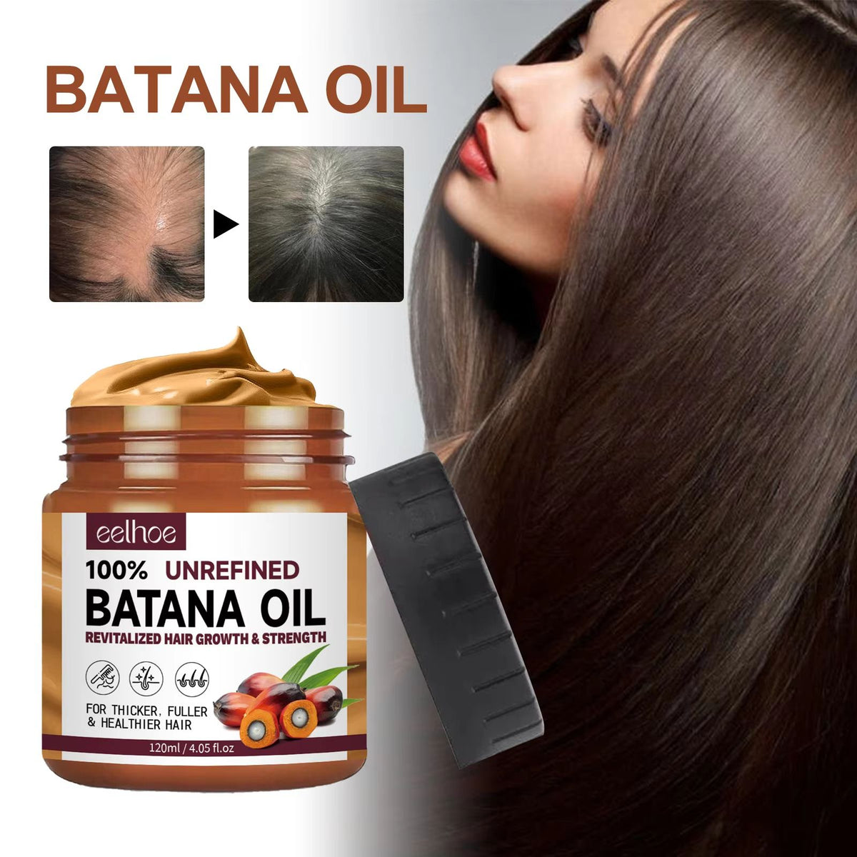 Batana Oil Hair Mask | 100% Organic Batana Oil Formula | Anti-Breakage & Growth Support Treatment for All Hair Types 1