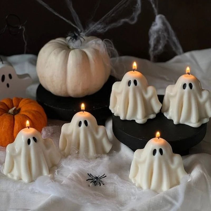Ghost Silicone Candle Mould Halloween | Flexible, Reusable Design | For Wax, Resin, Soap & Plaster Crafts, Detailed Finish 1