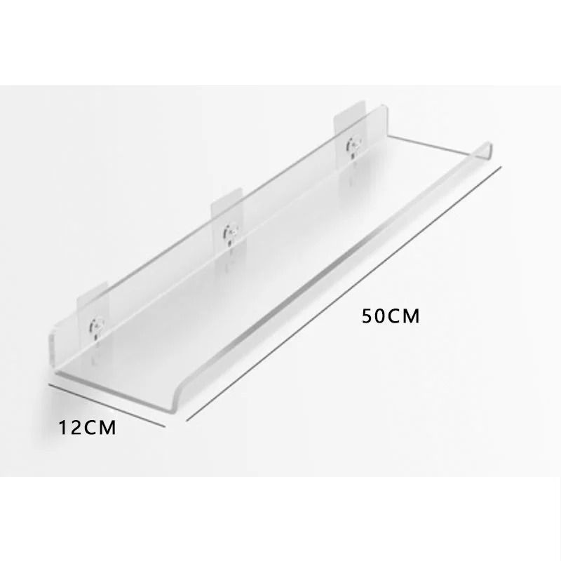 Acrylic Wall Storage Rack | No-Drill Strong Adhesive Mount for Bathroom & Kitchen | Clear Panel Saves Counter Space 14