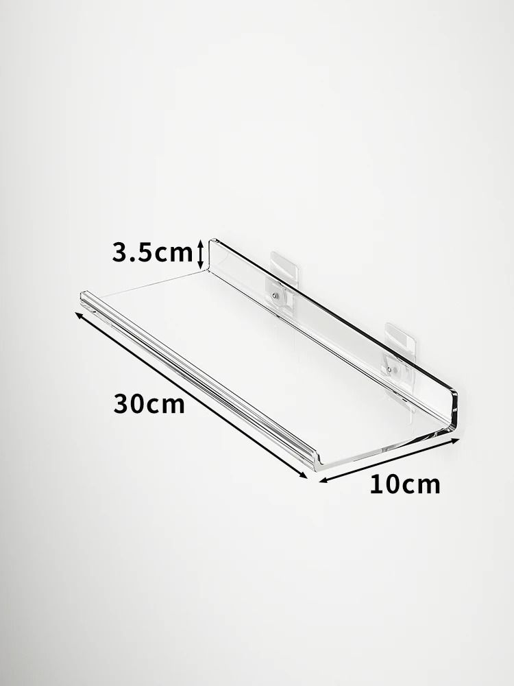 Acrylic Wall Storage Rack | No-Drill Strong Adhesive Mount for Bathroom & Kitchen | Clear Panel Saves Counter Space 5
