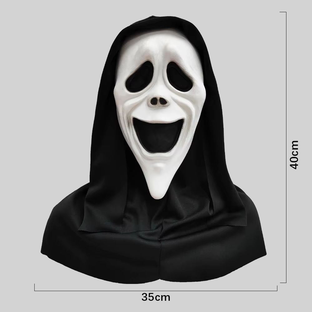 Full Head Scream Mask Halloween Costume | Creepy Red Tongue Design, Breathable Openings | Flexible Natural Latex 7
