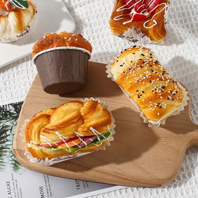 Artificial Bread Pastry Model Props | Soft Realistic Bakery Decor Set | Reusable Fridge Stickers & Photo Props 1