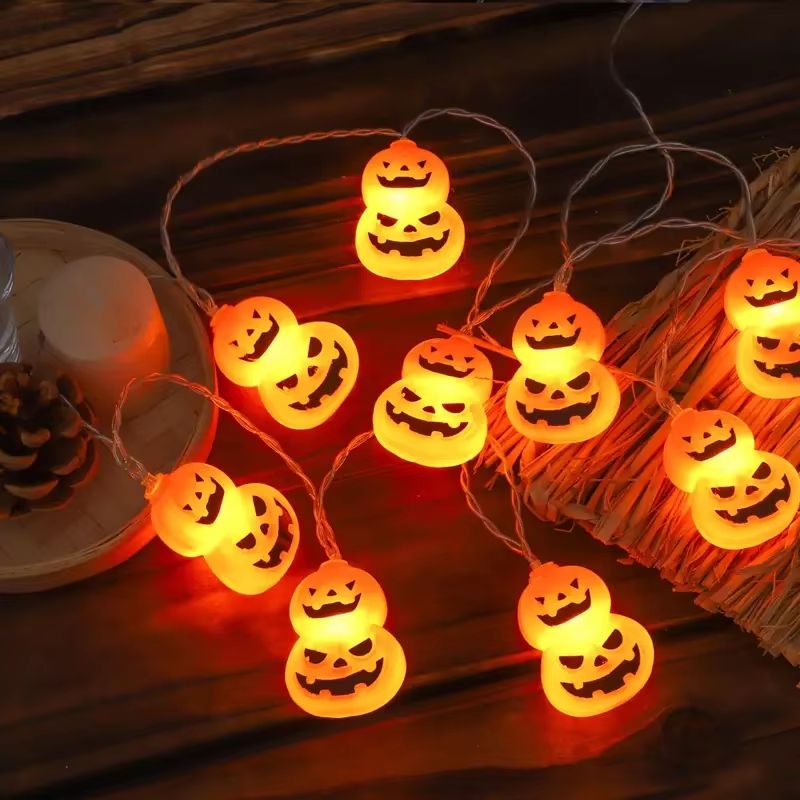 Pumpkin String Lights Halloween Decor | 10 or 20 LED Battery Powered | Weather-Resistant Indoor Outdoor Porch Garden Yard 4