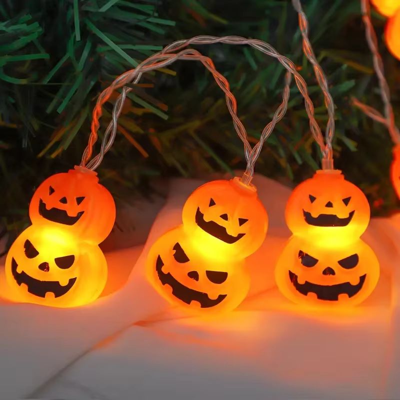 Pumpkin String Lights Halloween Decor | 10 or 20 LED Battery Powered | Weather-Resistant Indoor Outdoor Porch Garden Yard 7