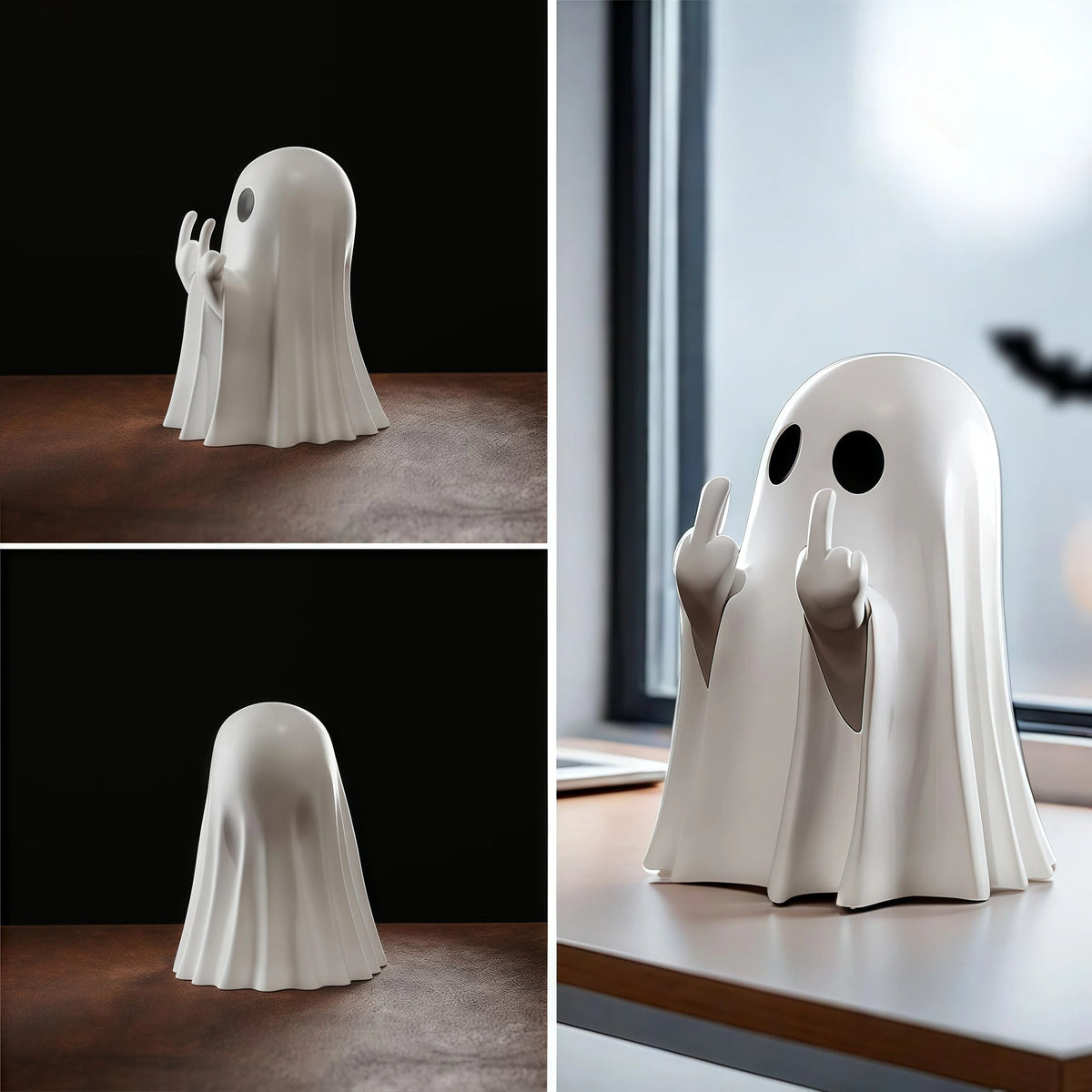 Ghost Statue Resin Figure | Playful Halloween Tabletop Decor | Compact Design for Shelves, Desks and Coffee Tables 6