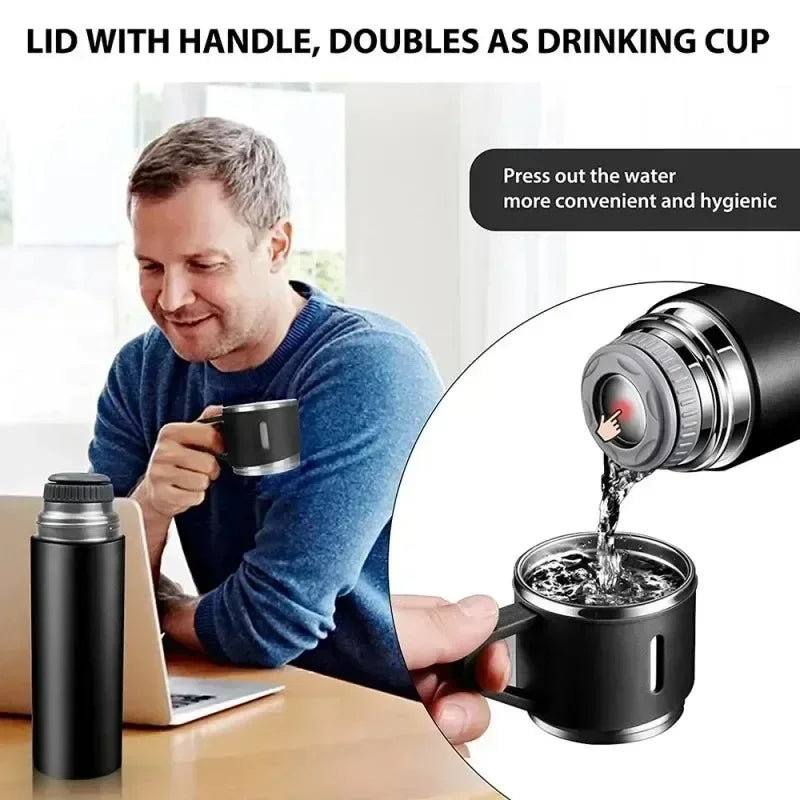 Vacuum Insulated Travel Mug Stainless Steel | 500ml Leak-Resistant Coffee Bottle | Keeps Drinks Hot or Cold for Hours 4