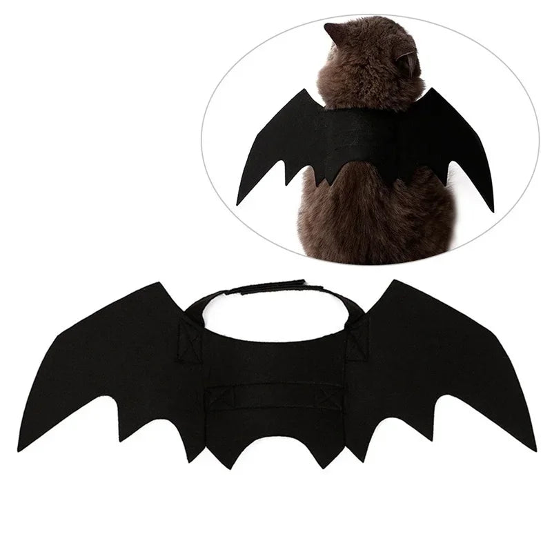 Bat Wings Pet Costume Halloween | Adjustable Velcro Straps for Cats & Dogs | Lightweight Breathable Felt Cloth Design 1
