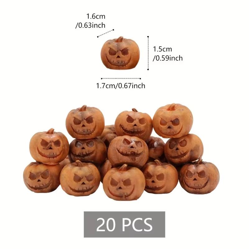 Mini Resin Pumpkins Set of 20 | Fall & Halloween Decor for Tables, Shelves & Wreaths | Reusable Resin Accent Pieces 2