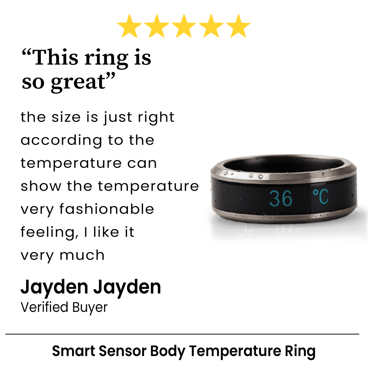 Temperature Sensor Ring for Women | Displays Skin Temperature in 20-30 Seconds | Sleek Everyday Wearable Design 4