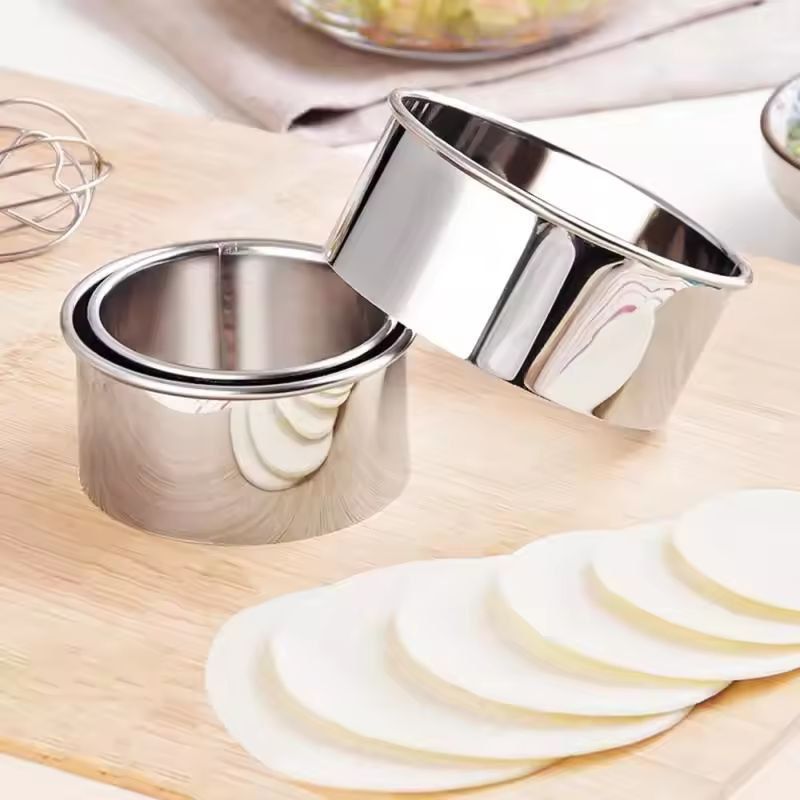 Round Cookie Cutter Set Stainless Steel | 3 Sizes with Rolled Edges | Dishwasher-Safe for Dough, Pastry & Ravioli 3