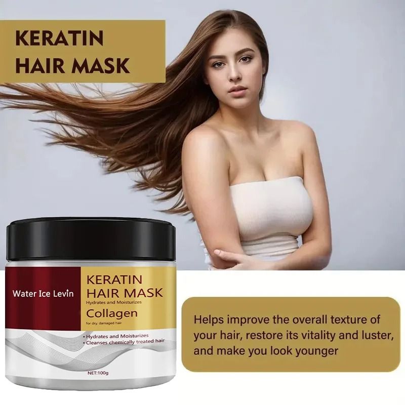 Collagen Keratin Hair Mask for Damaged Hair | 100g Deep Conditioning Treatment | Reduces Frizz, Strengthens Split Ends 5