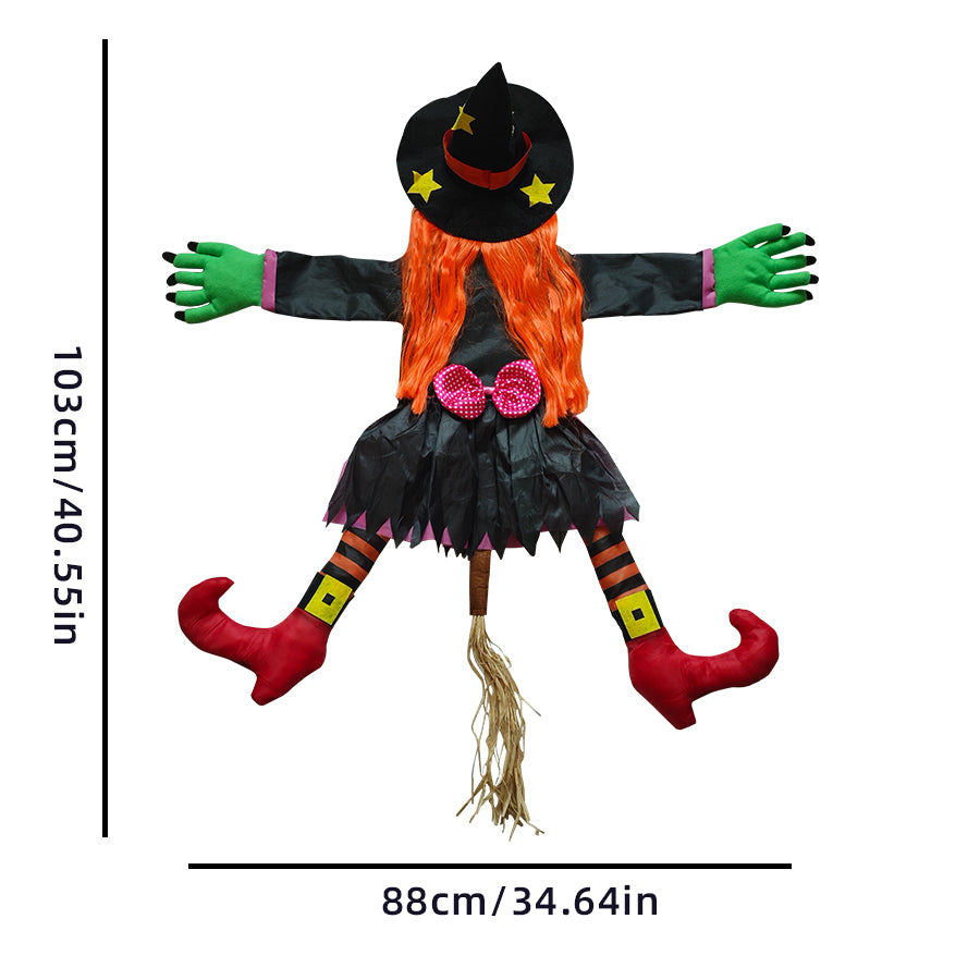 Climbing Witch Tree Decoration Halloween | Orange Hair Detail, Lightweight Build | Indoor & Outdoor Hanging Pendant Decor 6