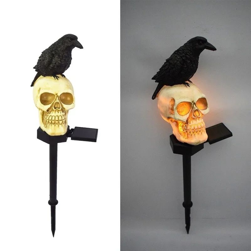 Light-Up Skeleton Ghost Decoration Halloween | Glowing LED Grimace Design | Weather-Resistant Outdoor Yard Prop 5