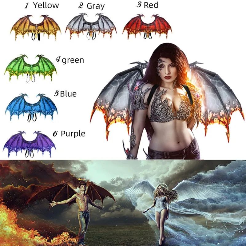 Dragon Wing Costume Accessory | Halloween Cosplay Carnival Party Wings | Lightweight Back-Worn Fantasy Costume Design 4