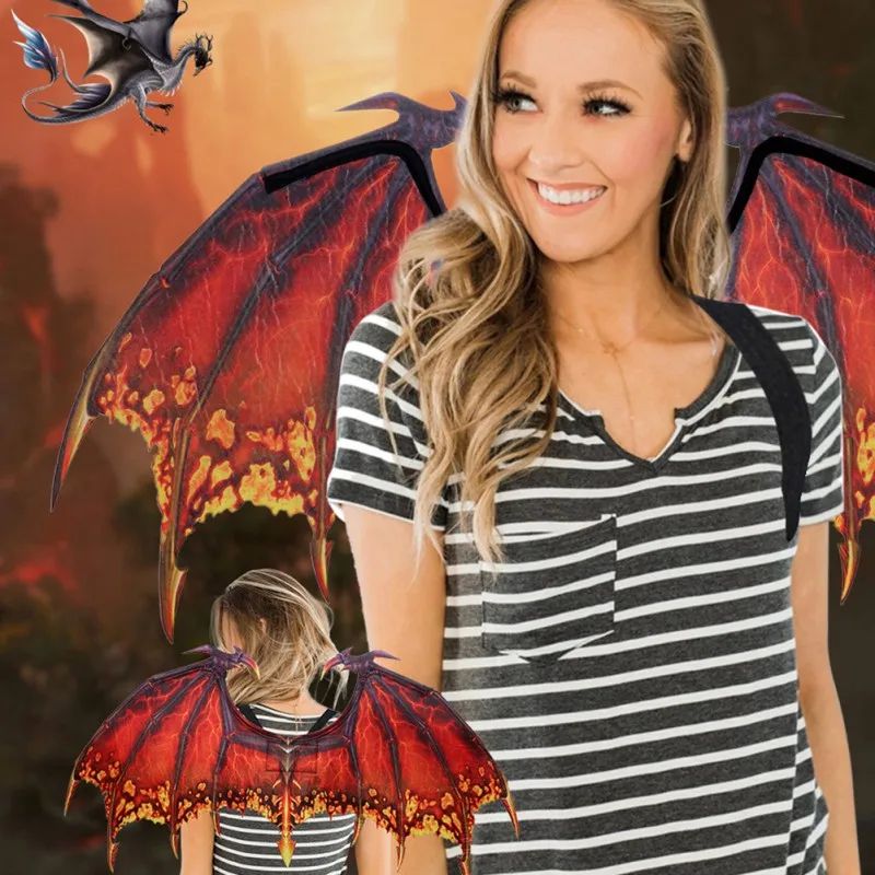 Dragon Wing Costume Accessory | Halloween Cosplay Carnival Party Wings | Lightweight Back-Worn Fantasy Costume Design 7