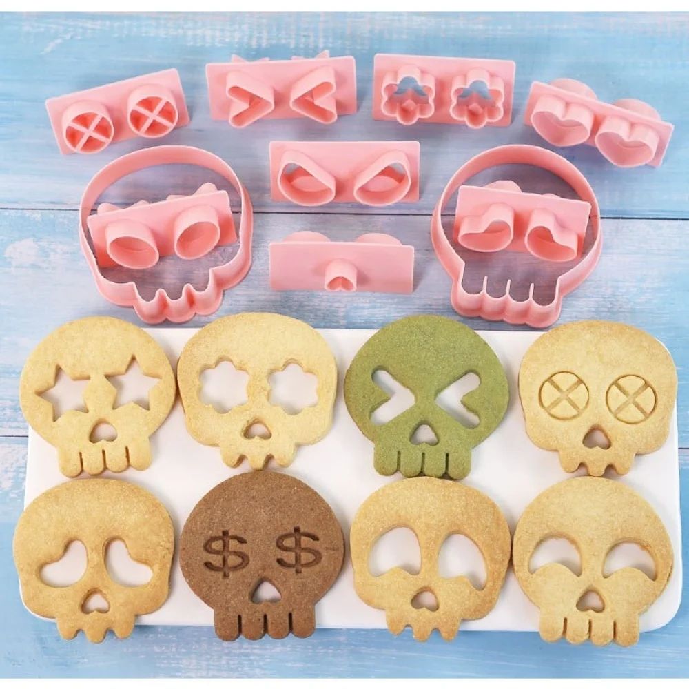 Halloween Mini Cookie Cutter Set | Pumpkin, Skull & Ghost Shapes | Stainless Steel Baking Molds for Fondant & Icing 1