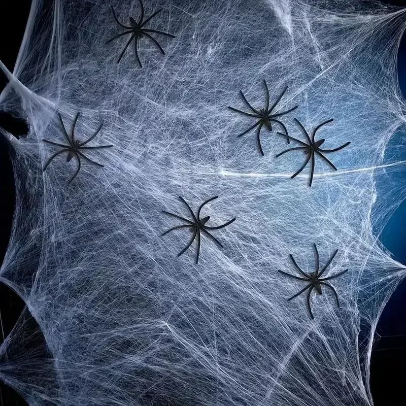 Spider Web Halloween Decoration | Stretchable Cotton Thread Webbing | Covers Large Areas for Instant Spooky Effect 1