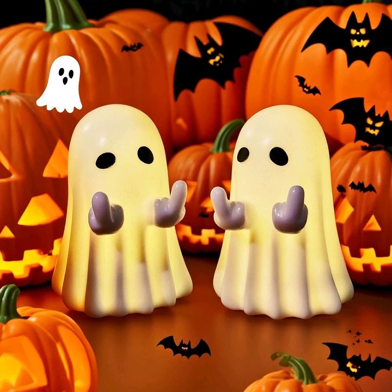 Ghost Figurine Halloween Decoration | Multi-Piece Sets Available | Resin Tabletop Ornament for Desks and Shelves 1