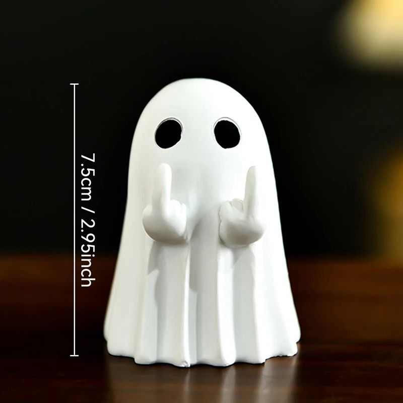 Ghost Figurine Halloween Decoration | Multi-Piece Sets Available | Resin Tabletop Ornament for Desks and Shelves 3