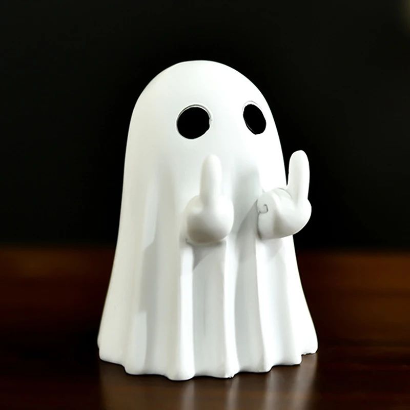 Ghost Figurine Halloween Decoration | Multi-Piece Sets Available | Resin Tabletop Ornament for Desks and Shelves 5