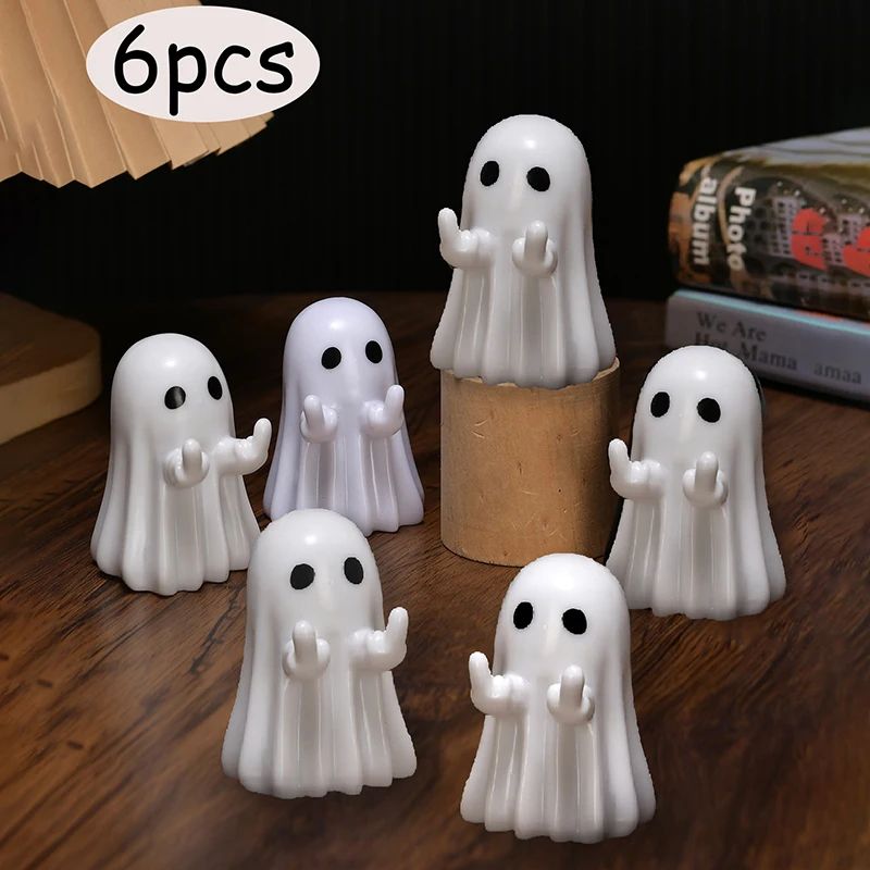 Ghost Figurine Halloween Decoration | Multi-Piece Sets Available | Resin Tabletop Ornament for Desks and Shelves 17