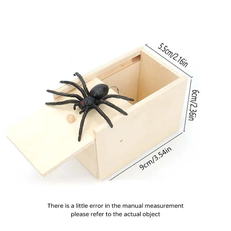 Spider Prank Box Halloween Toy | Hidden Pop-Up Spider Surprise Trick | Reusable Wooden Party Gag Gift Toy for All Ages 4