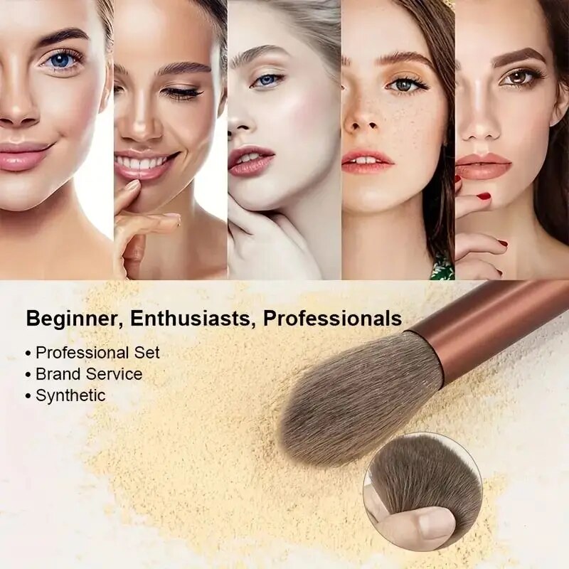 Makeup Brush Set for Women | 13-Piece Kabuki & Blending Brushes | Soft Fluffy Bristles for Flawless Foundation & Eyeshadow 6